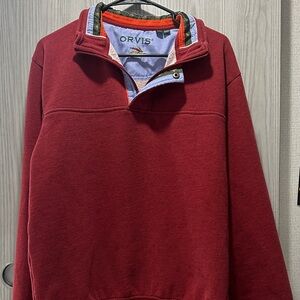 Orvis Red Zip Up Sweater